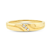 0.04ct 14k Yellow Gold Diamond Men's Band Size 5.5